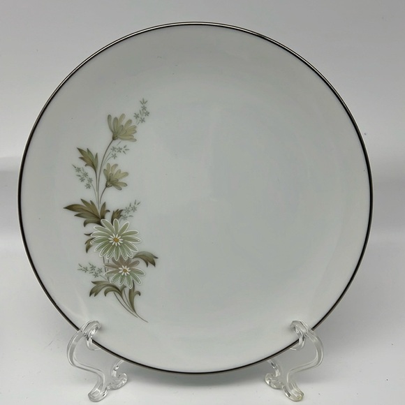 Noritake Soroya 6853 Dessert Plate 6.25” Light Green Daisy Platinum Banded - Picture 3 of 7